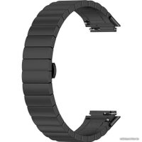 Браслет Rumi Snake металлический блочный для Huawei Band 7 (черный)