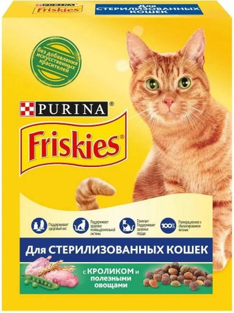 Сухой корм для кошек Friskies для стерилизованных с кроликом и полезными овощами 300 г