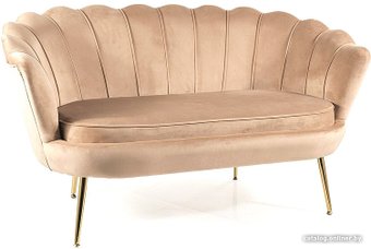 Софа Signal Camellia 1 Velvet (Bluvel 28 бежевый/золотой)