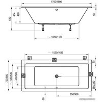 Ванна Ravak Formy 01 Slim 170x75 C691300000