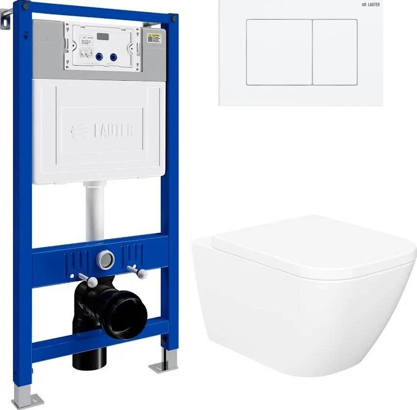 

Унитаз подвесной Lauter Nuremberg 21811 + 21901002 (белый, с кнопкой смыва 219702J белый)