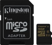 Gold microSDHC Class U3 UHS-I 16GB +адаптер [SDCG/16GB]