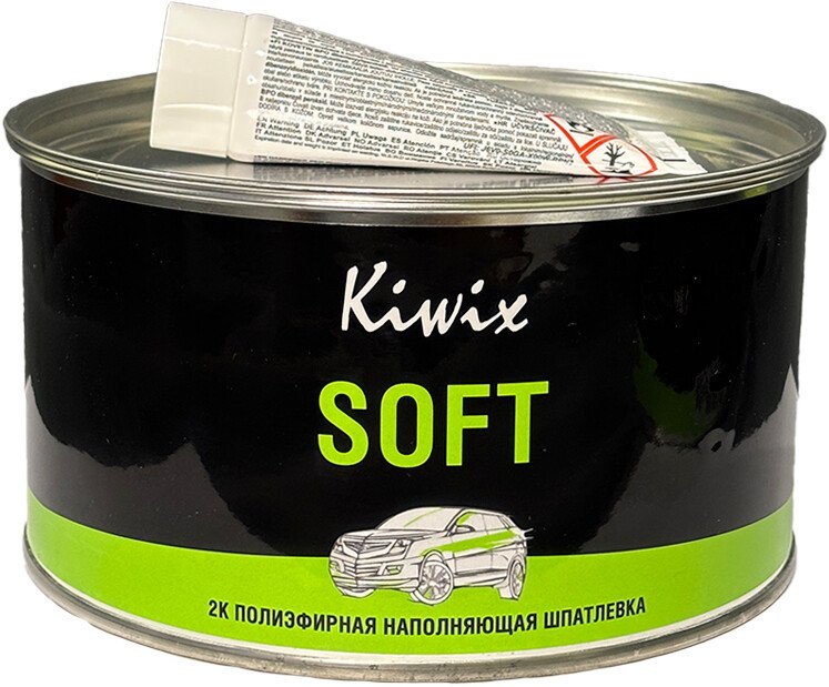 Шпатлевка Kiwix SOFT 2k Полиэфирная наполняющая шпатлевка 1.95кг + 0,5