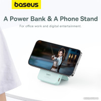 Внешний аккумулятор Baseus MagPro Magnetic Bracket Wireless Fast-Charging Power Bank 20W 5000mAh (мятный)