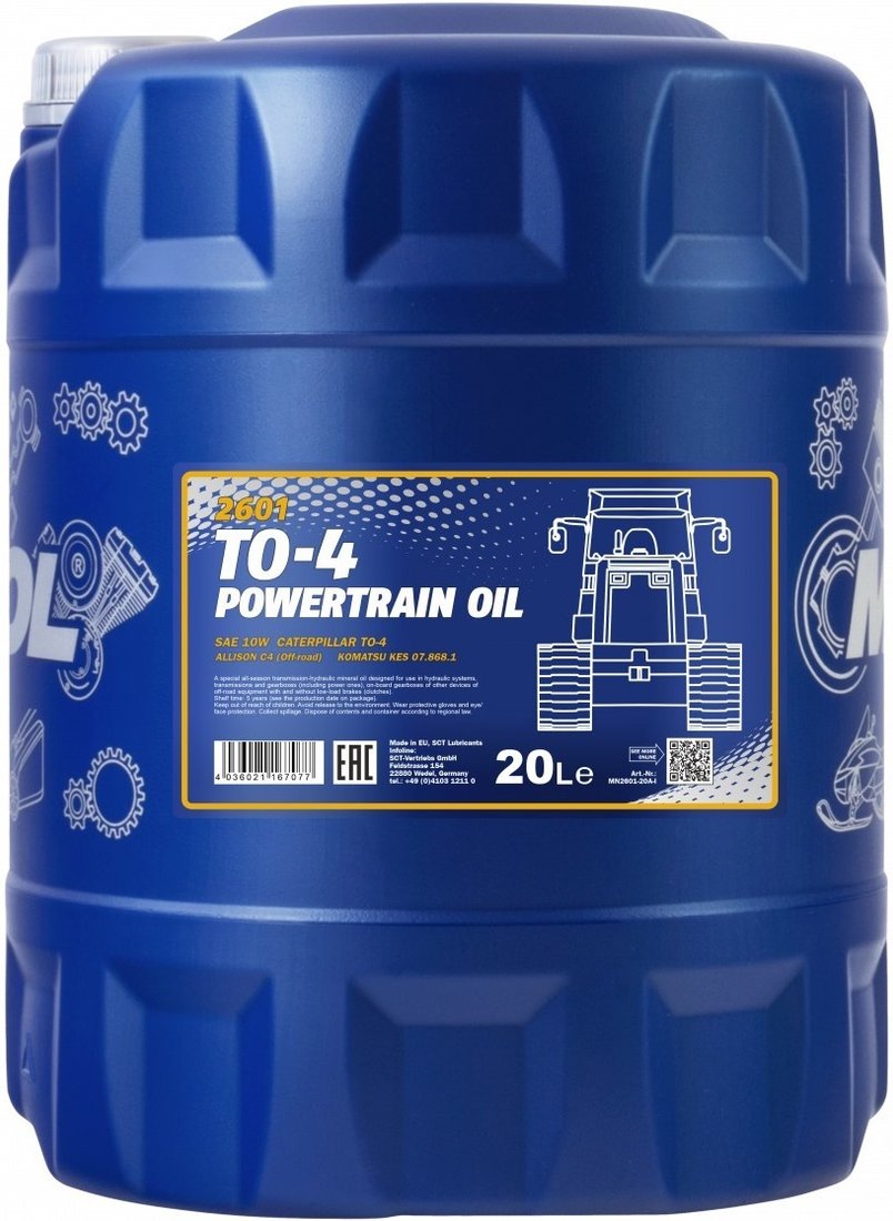 

Трансмиссионное масло Mannol TO-4 Powertrain Oil 10W MN2601-20 20л