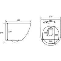 Унитаз подвесной Roxen Antares One Rimless 6 в 1 StounFix Dual Fresh 614314 (оружейная сталь/металл)