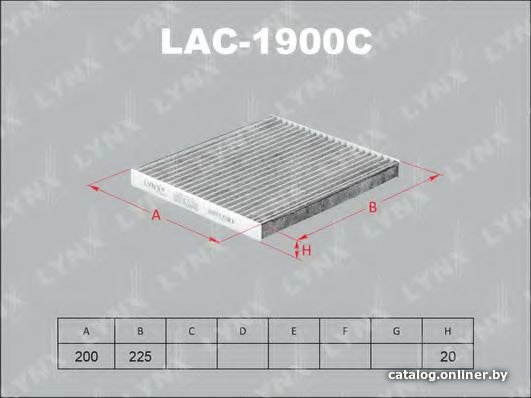 Салонный фильтр LynxAuto LAC1900C
