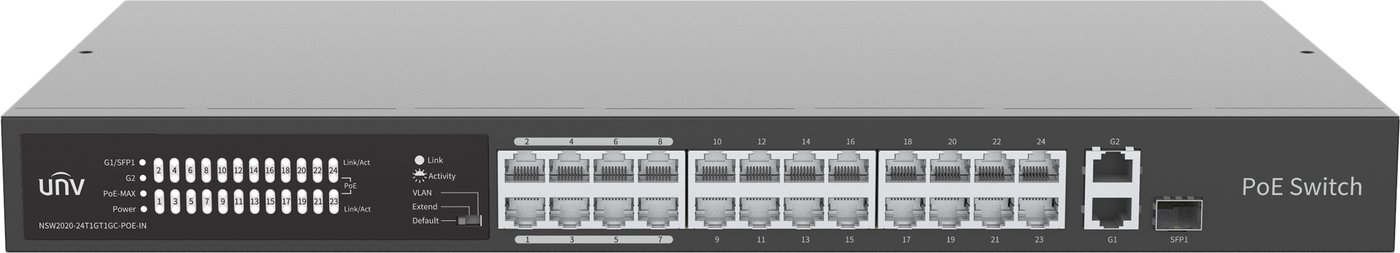 

Неуправляемый коммутатор Uniview NSW2020-24T1GT1GC-POE-IN