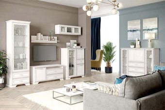 MLK Николь гостиная (ясень анкор белый/ясень анкор белый с патиной)