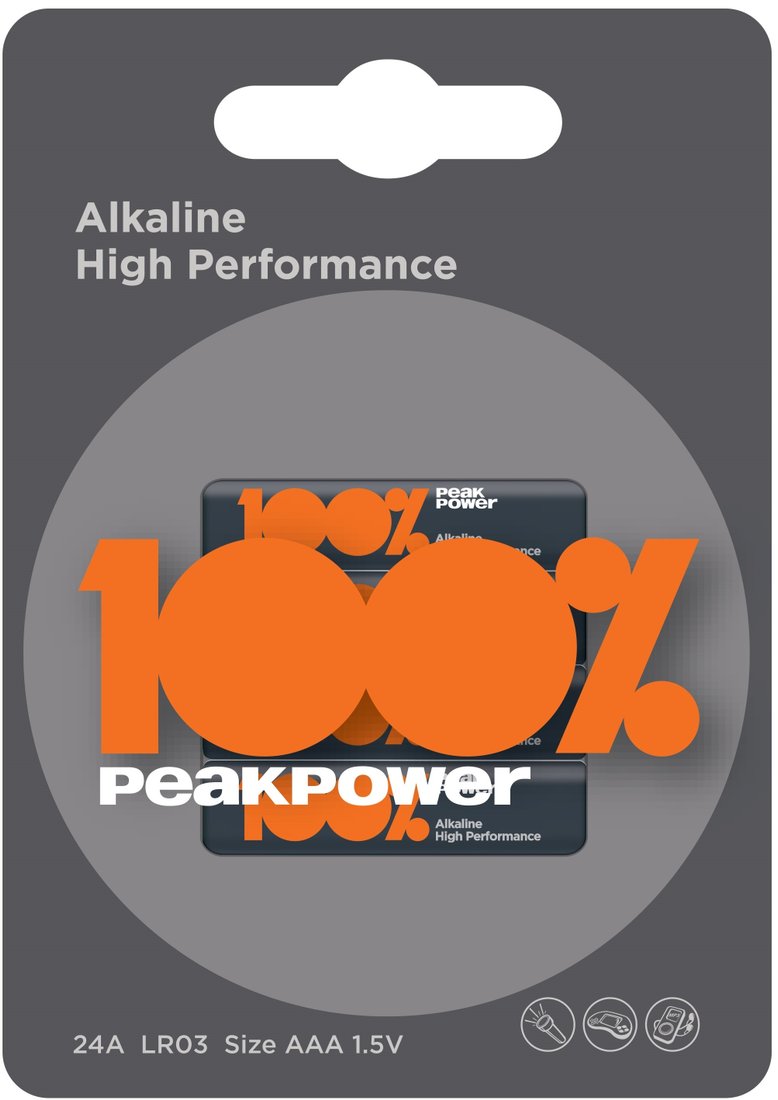 

Батарейка PeakPower Alkaline LR03/PP24A-2U4 4BP