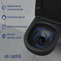 Унитаз подвесной Lauter с инсталляцией Sulzdorf с микролифтом и кнопкой смыва 219704HD (белый/черный)