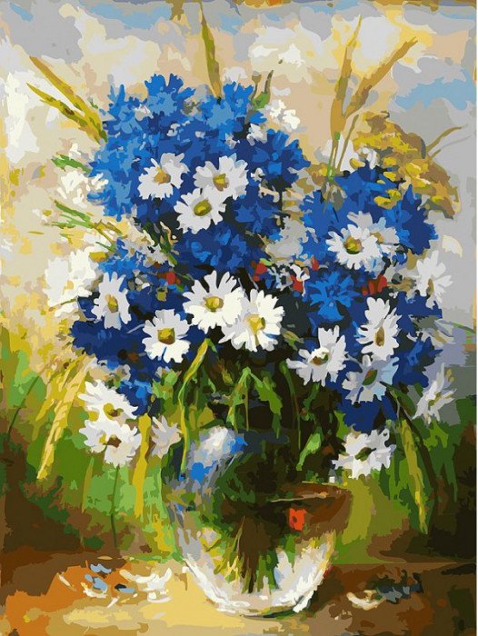 

Картина по номерам Белоснежка Ромашки и васильки 3143-CS