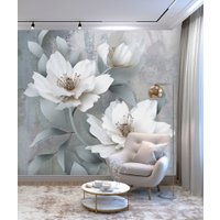 Фотообои Vimala 3D Белые цветы 270x300