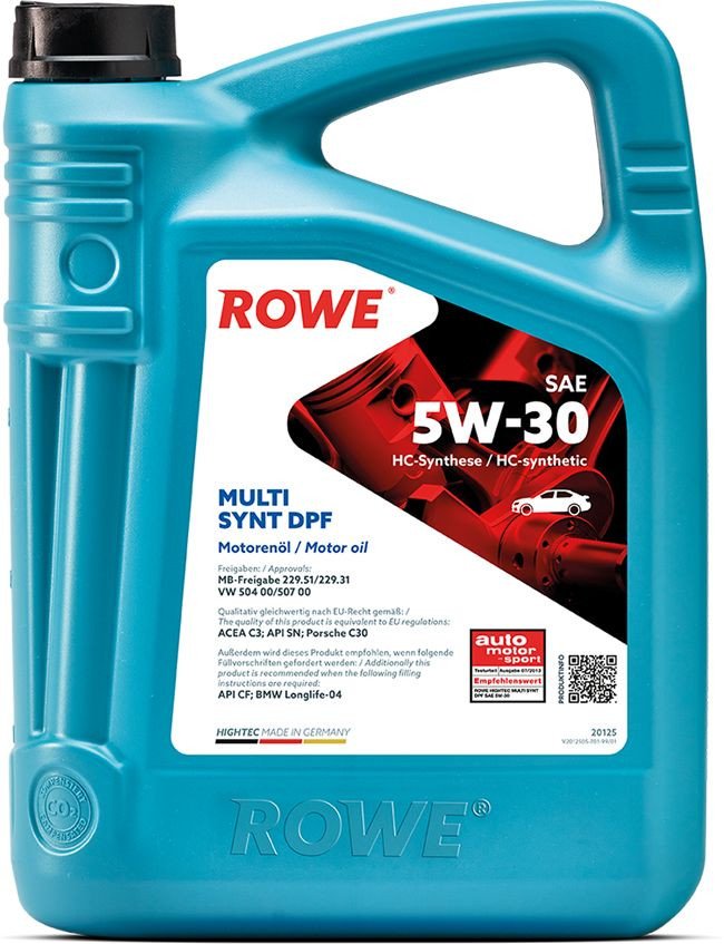 

Моторное масло ROWE Hightec Multi Synt DPF 5W-30 5л