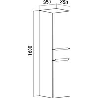  Runo Шкаф-пенал для ванной Парма 35 правый с корзиной (напольный/подвесной)