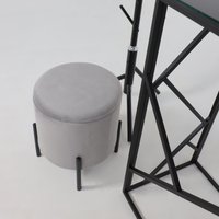 Пуфик AksHome Boot (серый велюр/черный)