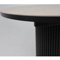Кухонный стол Мамадома Askar round slide-116 раздвижной круглый 116-156 (bayona ivory premium cer/черный)