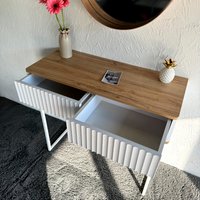 Консольный стол Shtabe Royal 5011 эко (белый/дуб кантри золотой/белый)