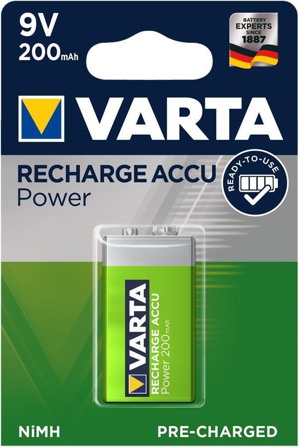 

Аккумулятор Varta Power NiMH 6F22 56722