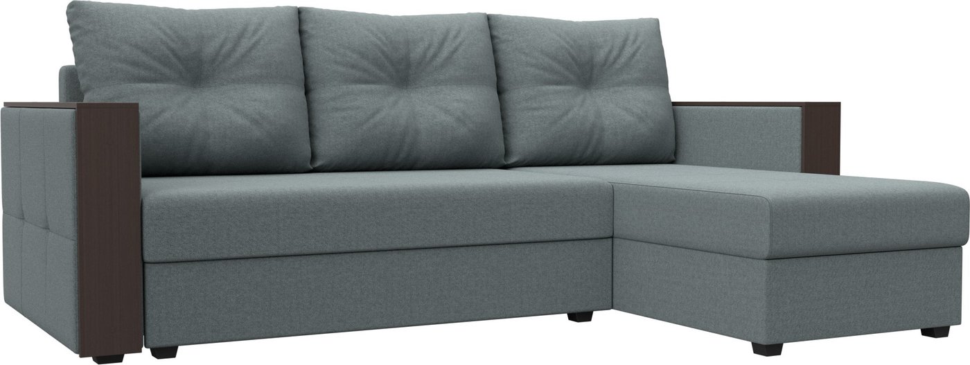 

Угловой диван Лига диванов Валенсия Лайт правый 125973 (рогожка амур серый)