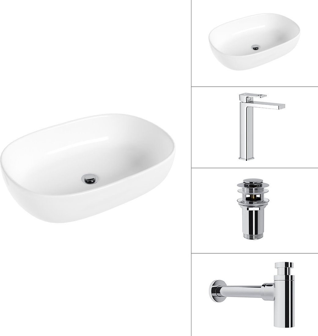 Умывальник Lauter 21836 + Cascade 21СК0655C + сифон 21635CH + дон.клапан 21190CH (хром)