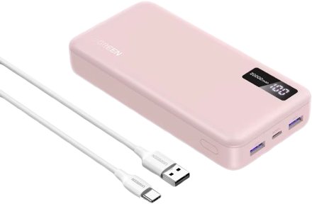 

Внешний аккумулятор Ugreen PB312 20000mAh (розовый)