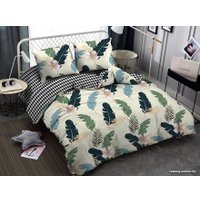 1.5-спальный комплект постельного белья Amore Mio Мако-сатин Tropic Микрофибра 1.5сп 93087 (черный/белый/зеленый/синий)