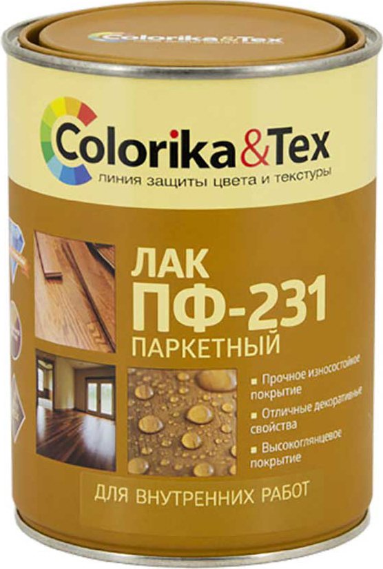 

Лак Colorika & Tex ПФ-231 для паркета 0.8 л (глянцевый)