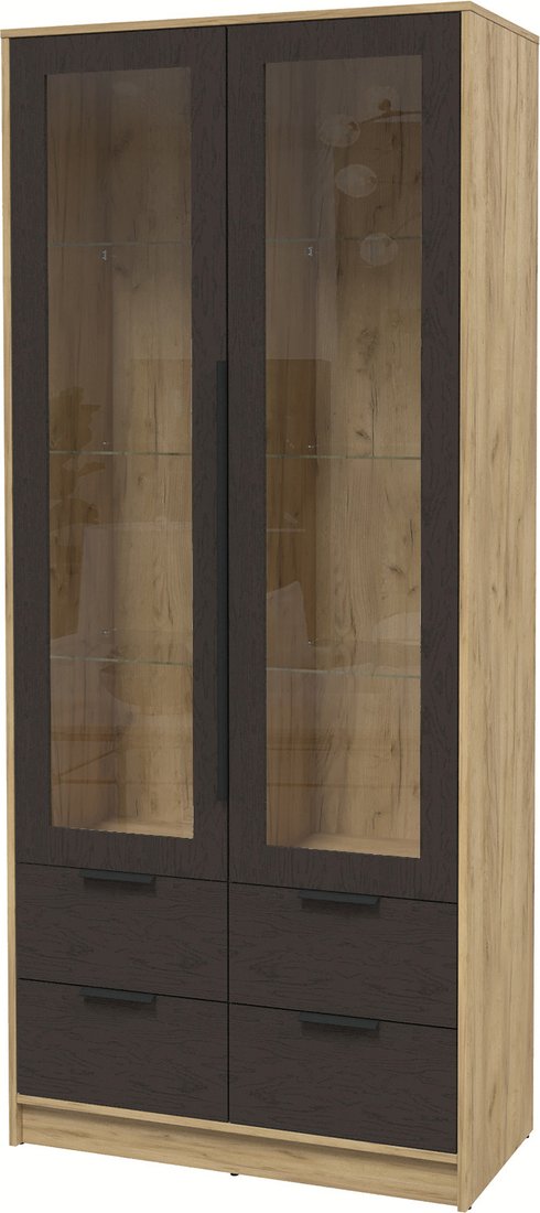 

Шкаф-витрина Интерлиния Концепт КТ-ШВ2 с подсветкой Глосс (дуб золотой/дуб английский)