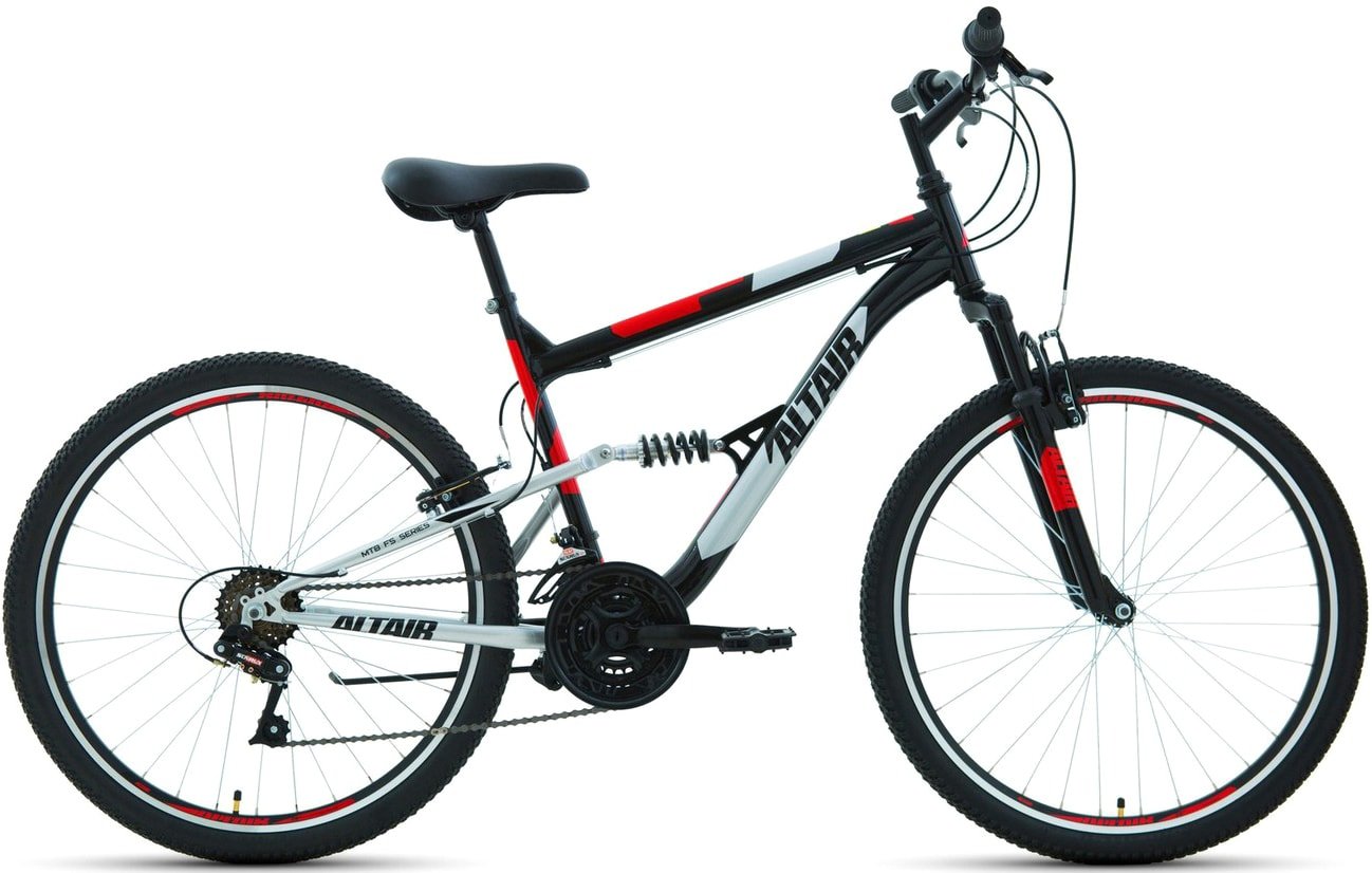 

Велосипед Altair MTB FS 26 1.0 р.18 2021 (черный/красный)