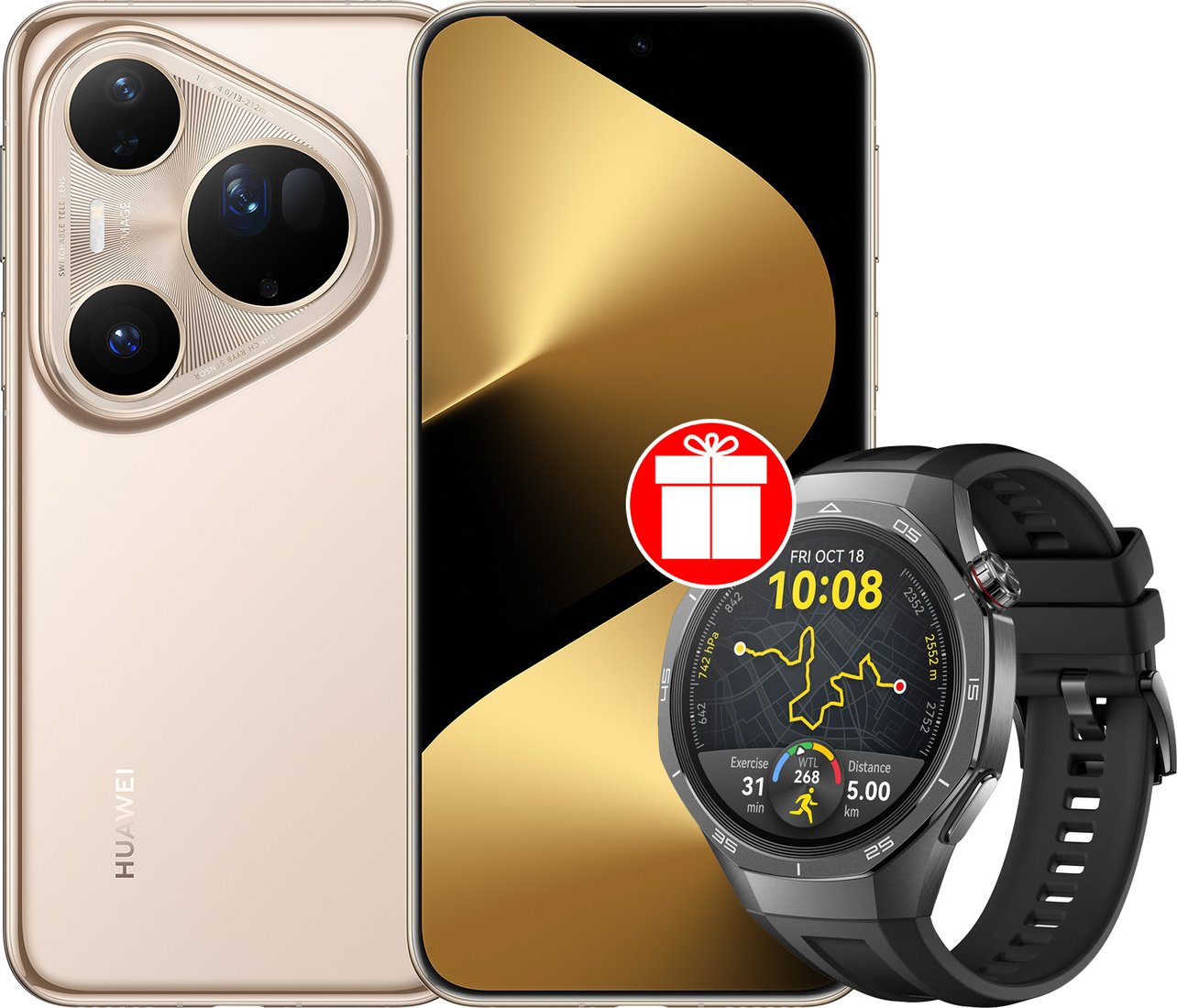 

Телефон Huawei Pura 80 Ultra LMU-LX9 16GB/512GB (сверкающий золотой) + умные часы Huawei Watch GT 5 Pro по акции