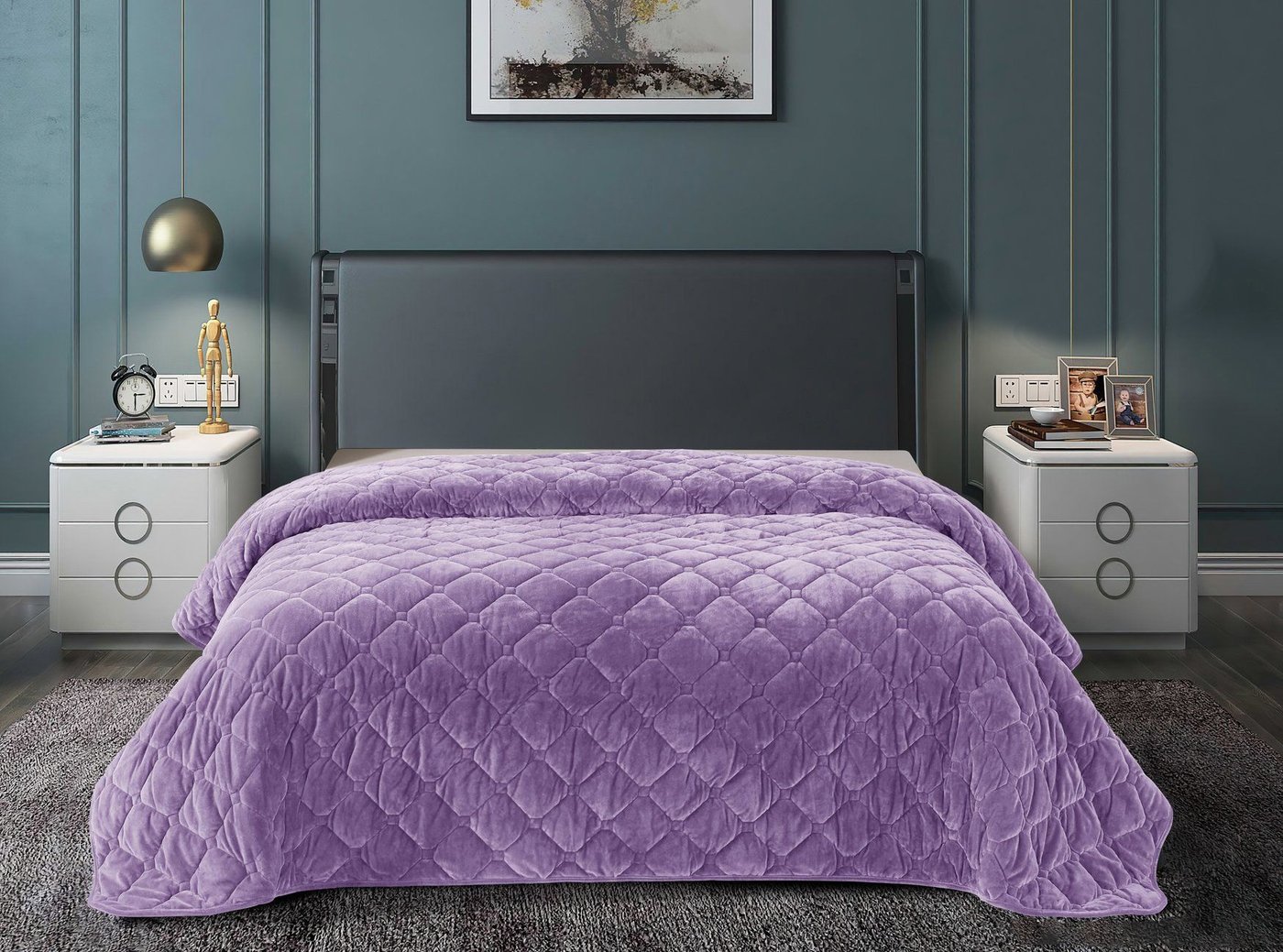 Покрывало Luxor PK 17-3612 велюр (220x240, amethyst)