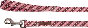 Поводок Camon DC118/F.03 (полосатый розовый/коричневый в горошек)