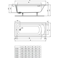 Ванна Ideal Standard Hotline K865901 170x70 (без ножек)