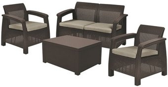 Keter Corfu Set с сундуком (коричневый)