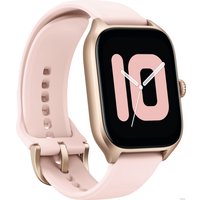 Умные часы Amazfit GTS 4 (золотистый, с розовым ремешком из фторэластомера)
