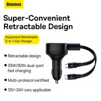 Автомобильное зарядное Baseus Enjoyment Pro 2-in-1 Car Charger C+L 60W C00057802111-00