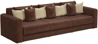 Диван Mebelico Мэдисон Long 59204 (вельвет, коричневый/бежевый)