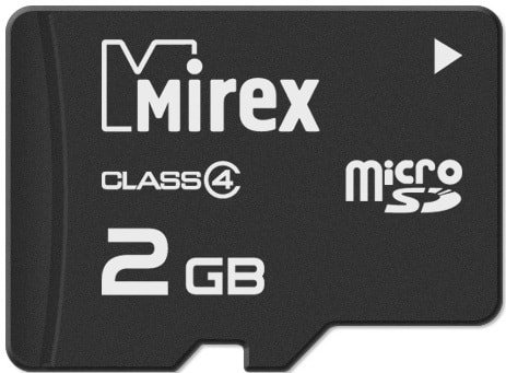 

Карта памяти Mirex microSD (Class 4) 2GB (13612-MCROSD02)