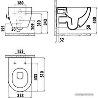 Унитаз подвесной Creavit Free FE322-34CB00E-0002 (без сиденья)