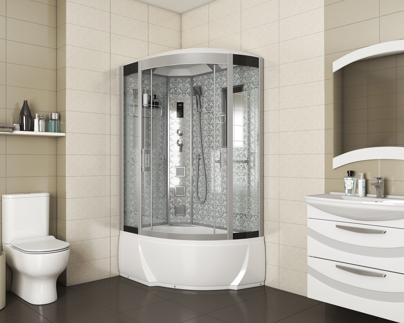 

Душевая кабина Niagara NG-7712WL 80x120x220 (прозрачное стекло, левая)