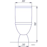 Унитаз напольный Rosa Лира белый