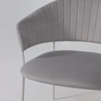 Стул с подлокотниками Алвест AV 433 (светло-серый бархат H-09/белый)