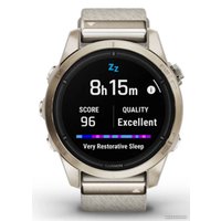 Умные часы Garmin Epix Pro Gen 2 Sapphire 42 мм (мягкое золото/крем, с нейлоновым и силиконовым ремешками)