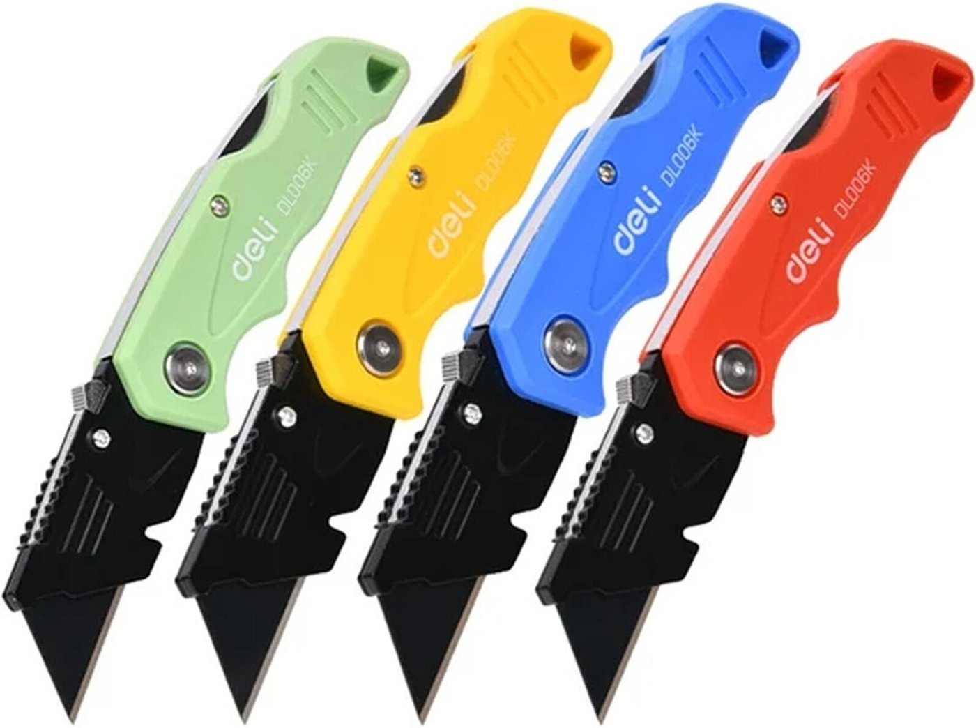 Нож строительный Deli EDL006K-4 (4 шт)