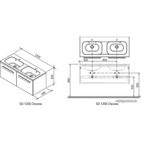  Ravak Тумба под умывальник SD Chrome 1200 [X000000536]