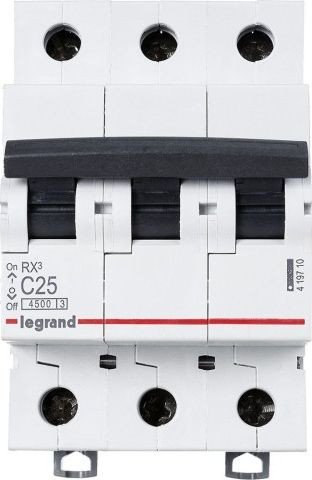 

Выключатель автоматический Legrand RX3 4.5ka 25а 3п C 419710