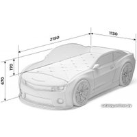 Кровать-машина Futuka kids EVO 3D Camaro 180x90 (желтый)