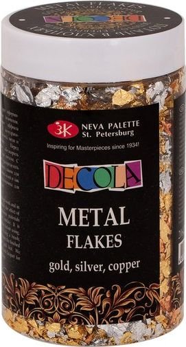 

Поталь Невская палитра Decola в хлопьях 206421741 (3 г, имитация золота серебра и меди)