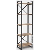 Стеллаж Hype Mebel Стандарт 50x170 (черный/дуб галифакс натуральный)